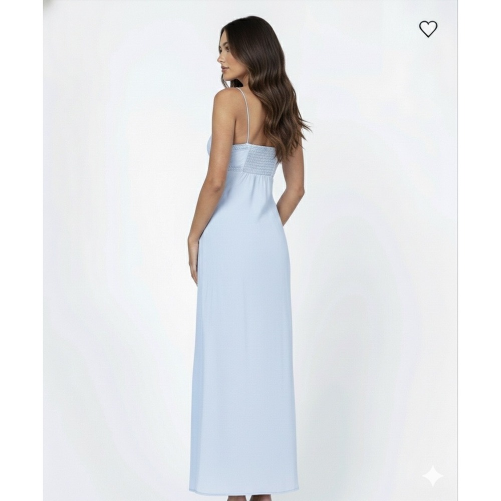 Princess Polly Slip Dress Baby Blue Spaghetti Strap Maxi Satin Lace Trim
Size 6 - Picture 2 of 9